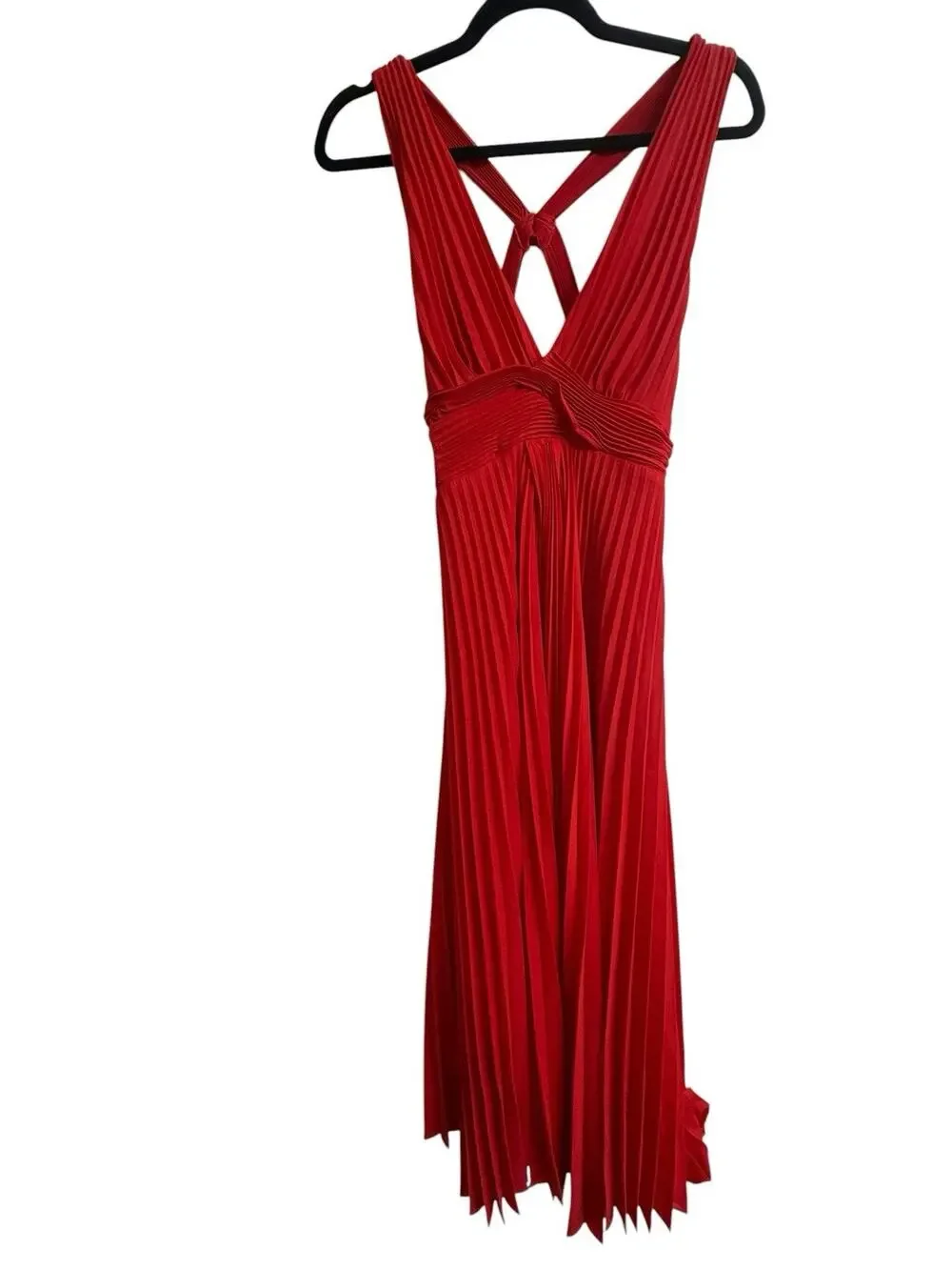 alc red dress A.L.C. Women's Renzo Ii Asymmetric Pleated Midi-Dress - It is made from a heavyweight twill fabric and features side seam pockets A.L.C. Ansel Midi Dress